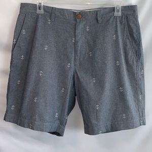 2/$25 J Crew Nautical Sailor Anchor Chambray Blue Gramercy Cotton Shorts Size 36